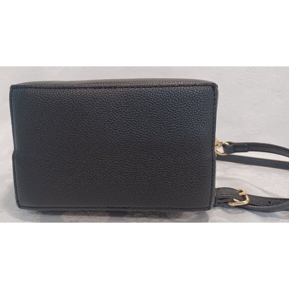 VINTAGE GUESS BLACK FAUX PEBBLED LEATHER SQUARE CROSSBODY BAG - Picture 5 of 13